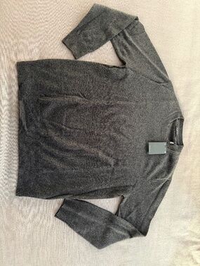 Massimo Dutti Wool Cashmere Crewneck Sweater Men’s Medium Charcoal NWT